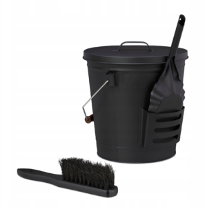 Vedro na popol s vekom RD1221 – sada s lopatkou a metličkou